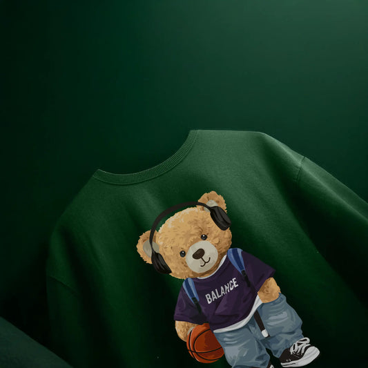 Player Teddy Bottle Green Oversized T-shirt