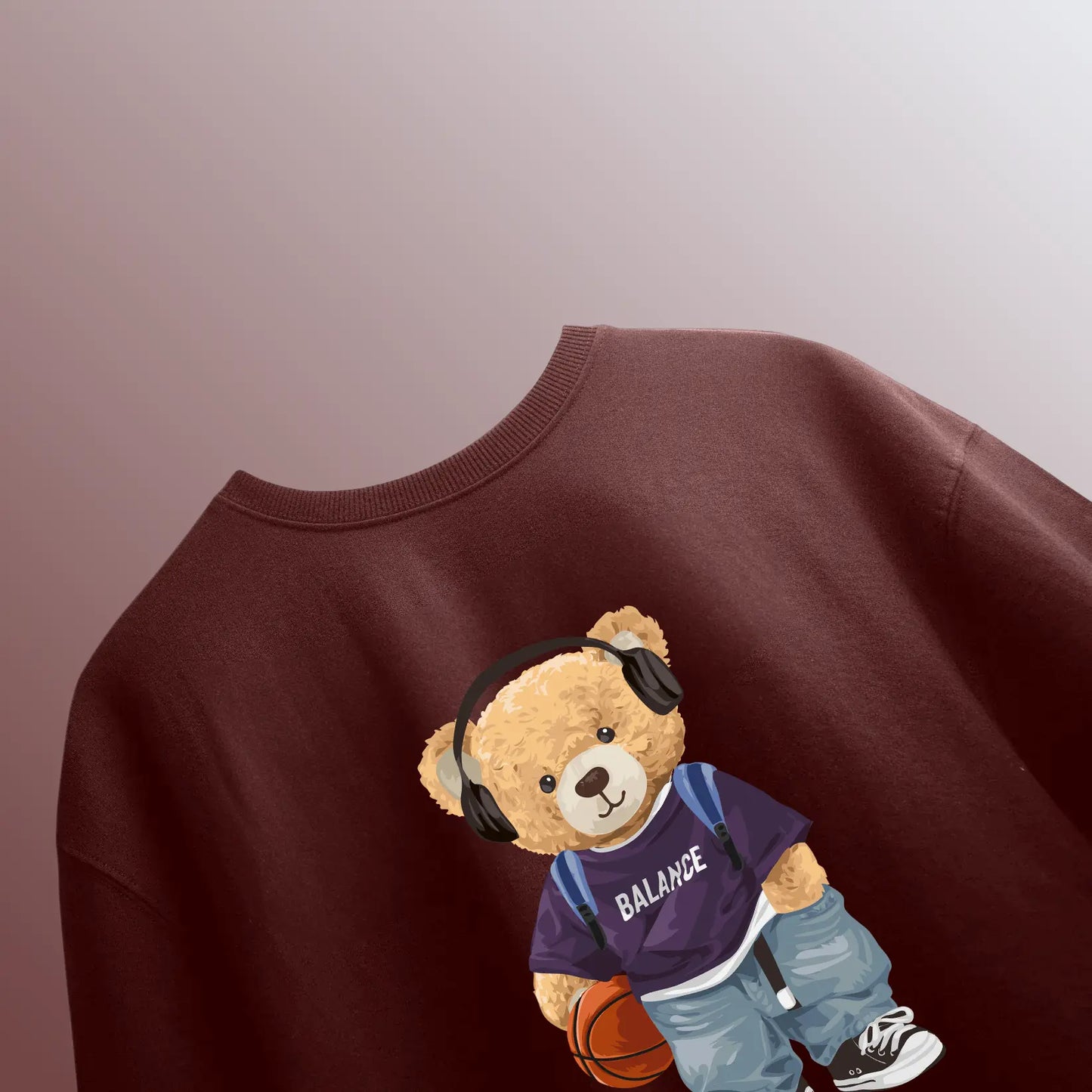 Player Teddy Maroon Oversized T-shirt