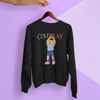 Coldplay Teddy Black Oversized Sweatshirt (Heavyweight)