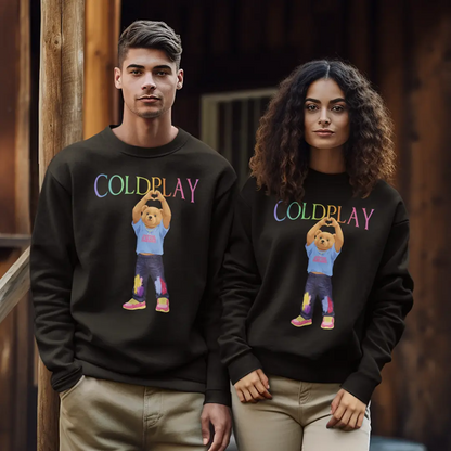 Coldplay Teddy Black Oversized Sweatshirt (Heavyweight)