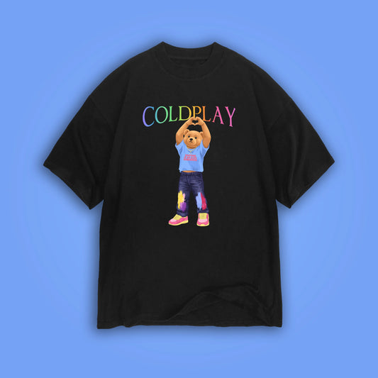 Coldplay Teddy Black Oversized T-shirt