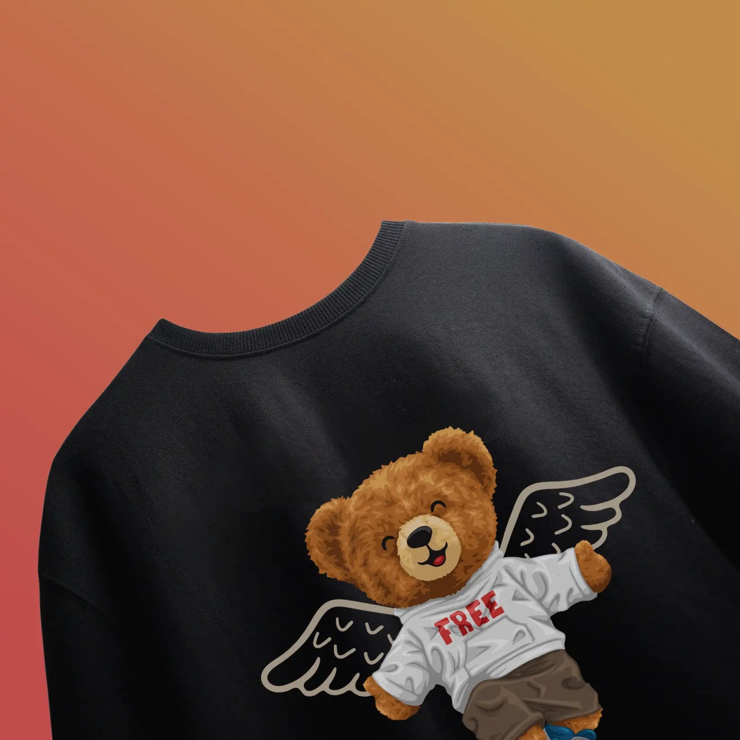 Free Spirit Teddy Black Oversized T-shirt