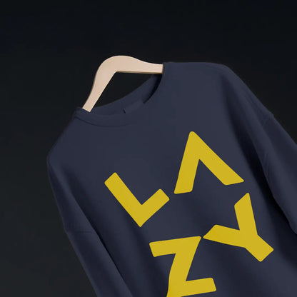 LAZY Navy Blue Oversized Sweatshirt (Heavyweight)