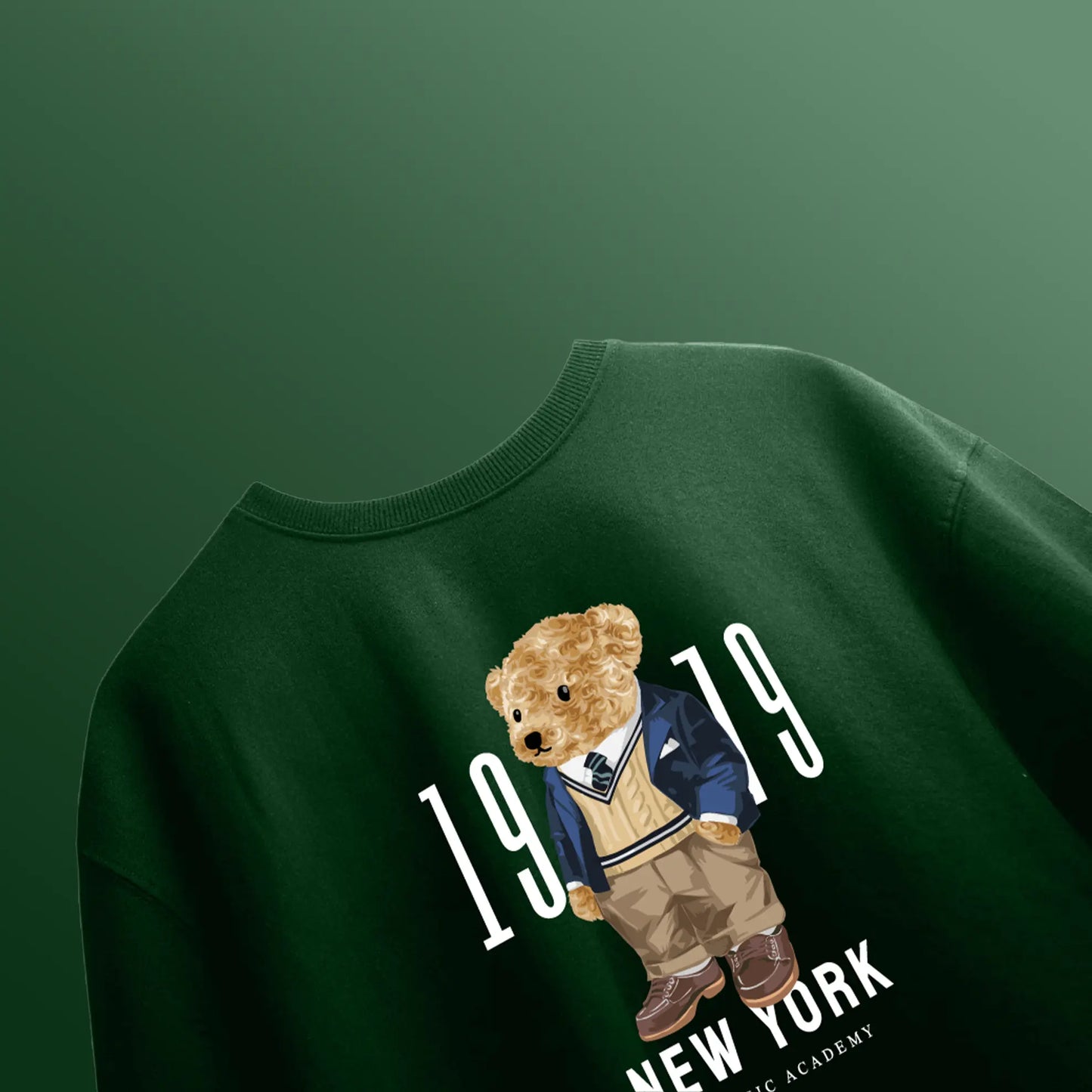 New York Teddy Bottle Green Oversized T-shirt
