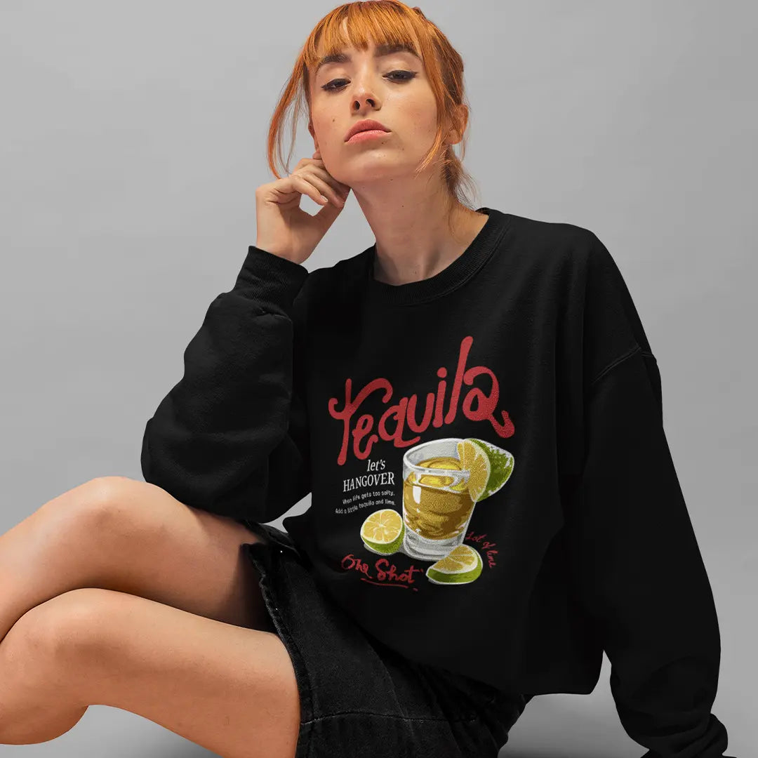 Tequila Black Oversized Sweatshirt (Heavyweight)