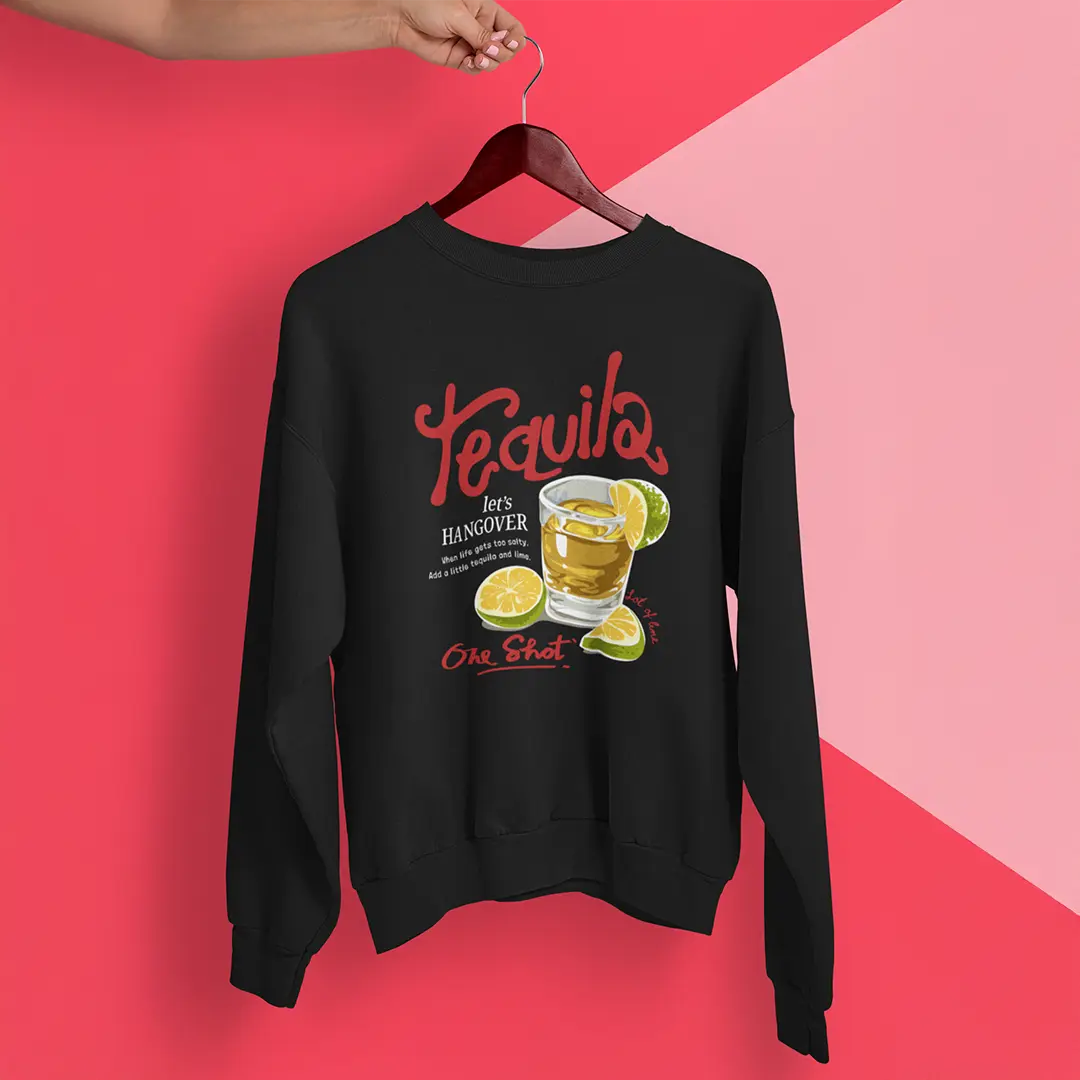 Tequila Black Oversized Sweatshirt (Heavyweight)