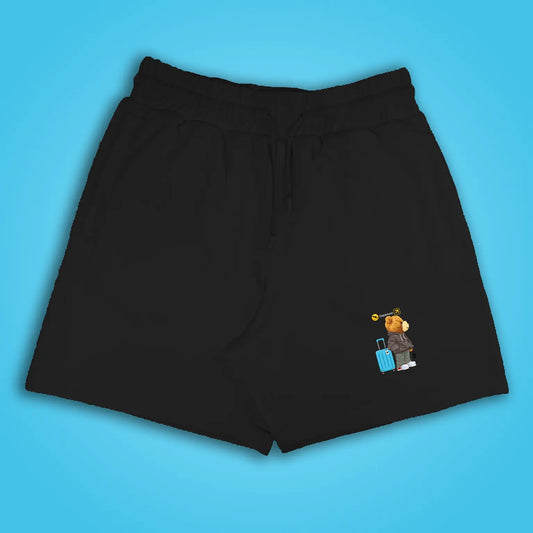 Travelling Teddy Black Shorts