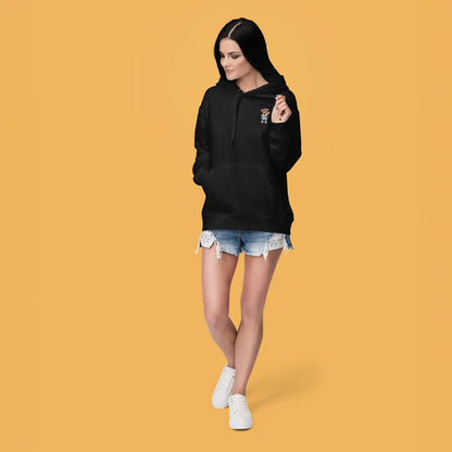 Beach Teddy Black Oversized Hoodie (Heavyweight)