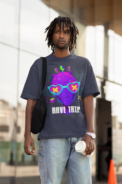 Rave Trip Navy Blue Oversized T-shirt